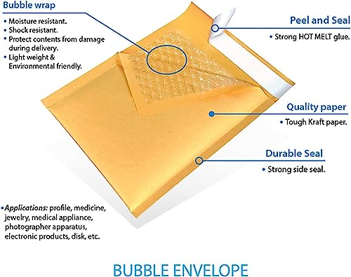 250#0 6x10 Kraft Paper Padded Bubble Envelopes Mailers Shipping Case 6"x10"