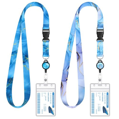 2 Pieces Cruise Lanyard for Ship Cards, Detachable, Cruise Essentials 2026 - color: Purplish Blue
