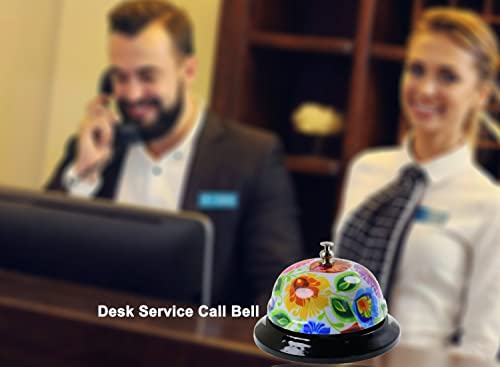 Call Bell Desk Service Bell Ding for Restaurant Hotel Room Kitchen Party Office Elderly Large White Pattern Bell,3.3 inch - color: White- Pattern