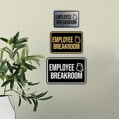 Classic Framed Employee Breakroom Sign (Brushed Silver) - Medium - color: Brushed Silver, size: 5 x 7" - Medium (1 Pack)