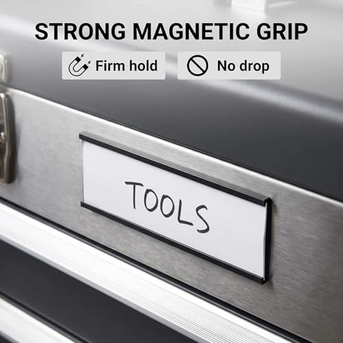 LLPT Magnetic Label Holder 2" x 1" 50 Packs C Channel, ROHS Certified NBR - size: 2" x 1" 50 Packs