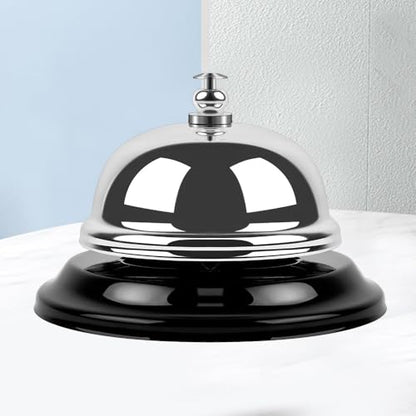 Desk Call Bell with Loud Clear Sound for Office and Reception - color: Silver