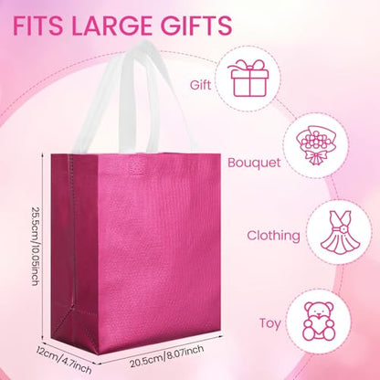 Eccliy 80 Pcs Reusable Gift Bags, Medium, Hot Pink - color: Hot Pink, size: Medium