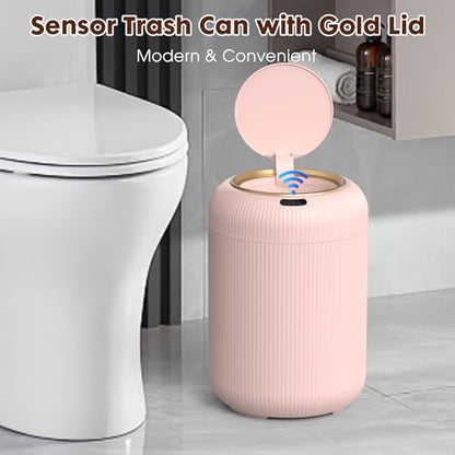 Procade Automatic Motion Sensor Bathroom Trash Can, Small Pink Garbage Can - color: Pink