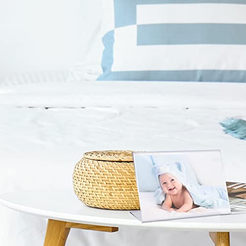 Soaoo 50 Pcs Acrylic Picture Frames Bulk 4 x 6 Inch Plastic Sign Holder Clear Frame Horizontal L Shape Acrylic Photo Slanted Back Plastic Picture Display Stand Flyer Holder for Office Home Desktop
