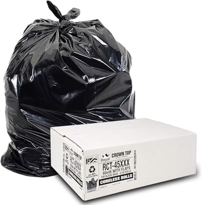 Heavy Duty 45 Gallon Trash Bags - (HUGE 100 Pack /w Flap Ties) - 2.0 MIL (Equivalent) 40" x 46" STAR SEAL BOTTOM Thick Garbage Bags for Contractors, Lawn, Leaf, Yard Waste Commercial Kitchen - style: 45 Gal, 2 Mil Equiv, 100 Count