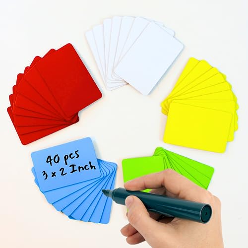 Availey 40 Pieces (3 x 2) - Full Colored Magnetic Dry Erase Labels - Reusable Strips for Classroom Home Office Garage Refrigerator Blank Writable Erasable Cards Name Tags Students Locker Shelf - color: Full Colored, size: 3 x 2 Inch