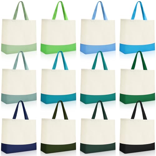 Epakh Canvas Tote Bags Bulk 18.5 x 15 In - color: Blue Green Color