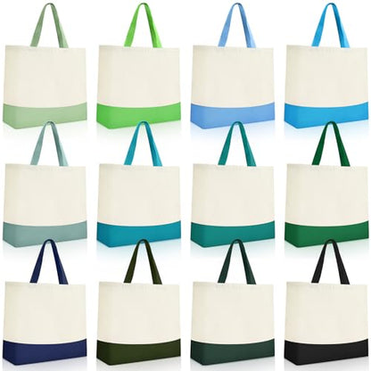Epakh Canvas Tote Bags Bulk 18.5 x 15 In - color: Blue Green Color