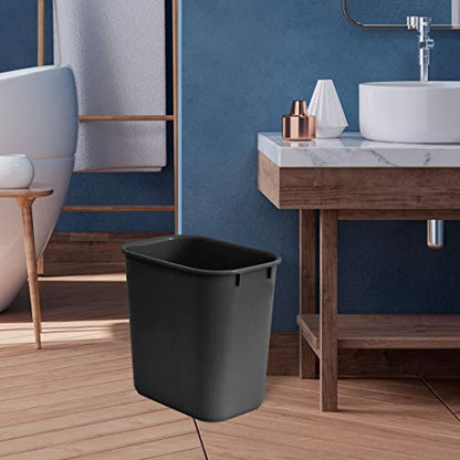 Acrimet Wastebasket 6.75 Gal / 27 Qt, Deskside Trash Bin, Black, 4-Pack