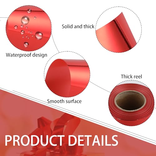 Shiny Waterproof Ribbon,Curling Ribbon for Gifts Package Wrapping,Crafting. (Red, 8inch x 25yards) - color: Red, size: 8inch x 25yards