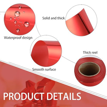 Shiny Waterproof Ribbon,Curling Ribbon for Gifts Package Wrapping,Crafting. (Red, 8inch x 25yards) - color: Red, size: 8inch x 25yards