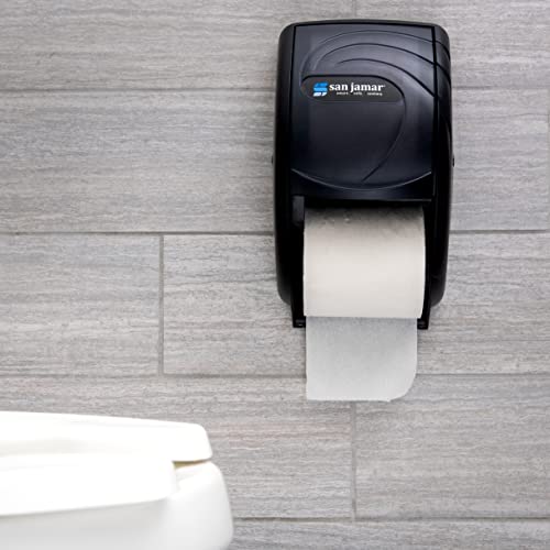 San Jamar R3590TBK Black Pearl Oceans Duett Standard Bath Tissue Dispenser