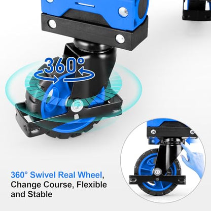Heavy Duty 330lbs Folding Hand Truck, 2 in 1 Alu Foldable Dolly, Blue - color: Blue