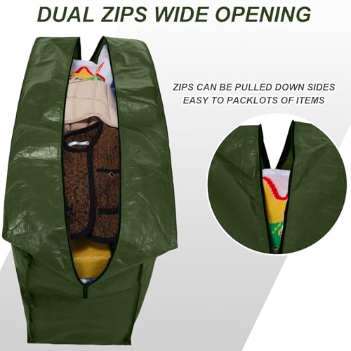 Windyun 4 Pack 69 Gallon Extra Large Moving Bags XXL Heavy Duty Storage Bag - color: Army Green, size: 69 Gallon