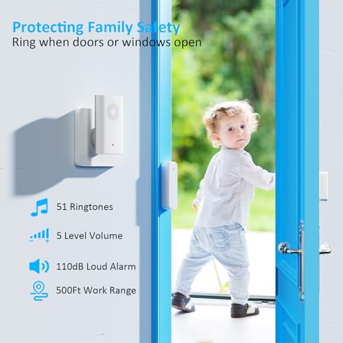 Wireless Door Chime, Door Sensor Chimes When Door Opens/Business Entering - size: 1 Receiver +1Sensor