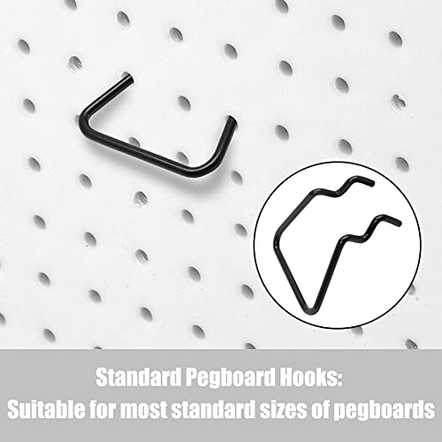 16Pcs Pegboard Plier Holders, Stainless Steel Double Loop Pegboard Hooks, Black Shelving Display Hooks for Shop Store Supermarket Hanging Tools
