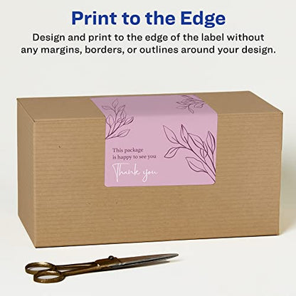 Avery® Matte White Rectangle Labels, Sure Feed® Technology, 4" x 6", 50 White Labels, Print-to-The-Edge, Permanent Adhesive, Laser/Inkjet Printable - style: 50 labels