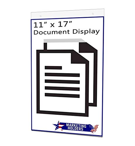 25 Pack Wall 11" x 17" with 2 Predrilled Holes and Hanging Hardware for Promotional Posters and Event Announcements at Concert Venues and Trade Shows Clear Acrylic by Marketing Holders - size: 11"w x 17"h