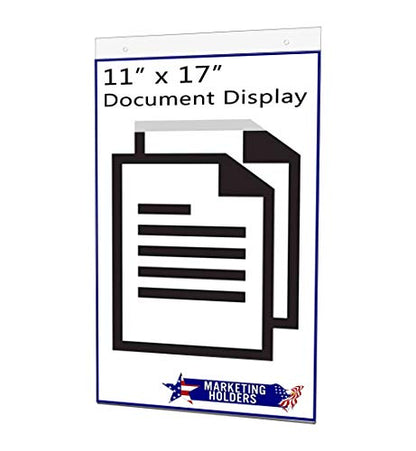 25 Pack Wall 11" x 17" with 2 Predrilled Holes and Hanging Hardware for Promotional Posters and Event Announcements at Concert Venues and Trade Shows Clear Acrylic by Marketing Holders - size: 11"w x 17"h