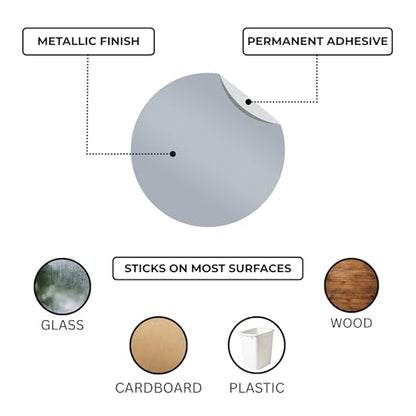 ChromaLabel Metallic Silver Dot Stickers, 1/4 Inch, 1000/Box - color: Silver, size: 1/4"