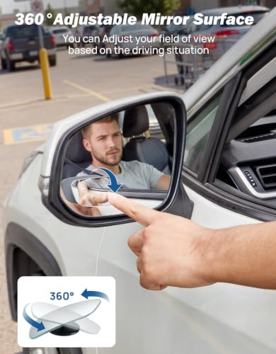 JOYTUTUS Blind Spot Mirror 2 Pack HD Frameless Convex Glass for Wide Angle View and Safer Lane Changing Compatible with Cars SUVs Trucks RVs Easy Stick On & Long Lasting Durability - size: Wedge-Shaped