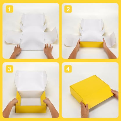 PHAREGE 6 Pack 12x9x4 in Cardboard Shipping Boxes, Lemon Yellow Gift Box - color: Yellow, size: 12x9x4 inch 6 Pack