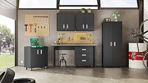 Manhattan Comfort Fortress Storage Units, Charcoal Gray - color: Charcoal Gray, style: Dual Floating