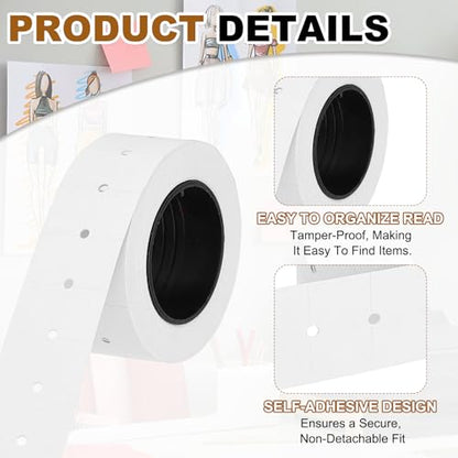 PATIKIL Pricing Labels Price Gun Labels Self-Adhesive 10 Rolls 5000pcs - color: White