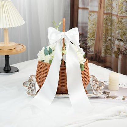 White Double-Faced Satin Ribbon, 3 Inch x 10 Yards - color: White