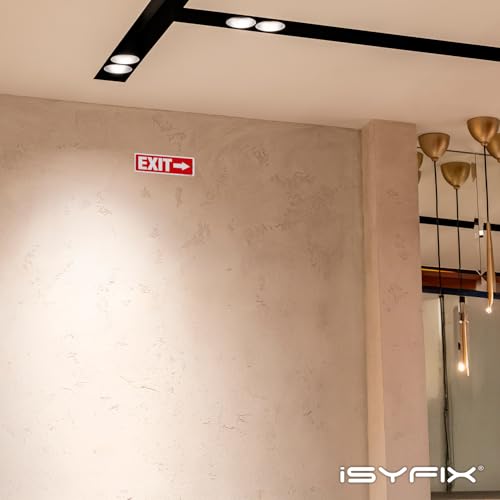 iSYFIX Exit Signs 12 Pack 12x4 Inch with Directional Right Arrows - color: Metal Right, size: 12 Pk 12x4
