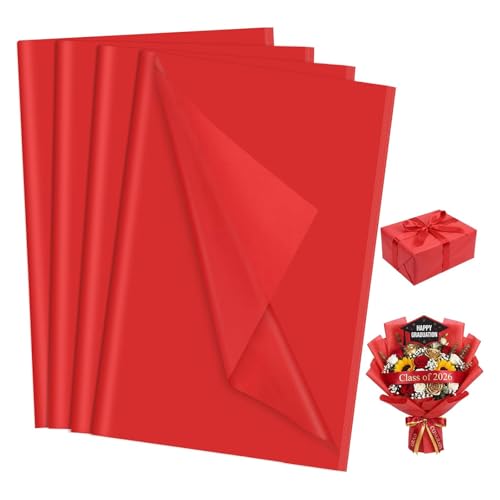 Red Wrapping Tissue Paper Bulk for Gift Bags, 160 Sheets 20 x 14 Inch - color: Red