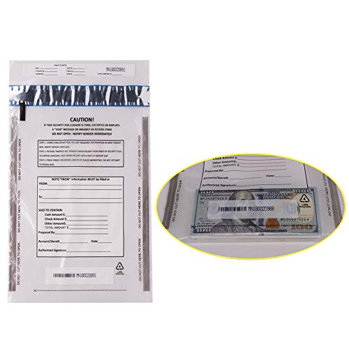 zmybcpack 200 Pack Clear FREEZFraud Deposit Bags, Tamper-Evident Bags, Security Bank Pocket, 9 x 12 Inches - size: 9x12 (100pack clear) (Pack of 2)