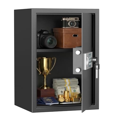 Locksworth Safe 1.92 Cubic Feet Safe Box with Electronic Keypad & Keys, Digital Security Lock Box for Home and Business Use, Money, Valuables, Guns, Jewelry and Documents, 13.8"W x 12.2"D x 19.7"H - size: 1.92 Cubic Feet