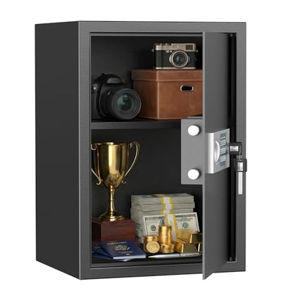 Locksworth Safe 1.92 Cubic Feet Safe Box with Electronic Keypad & Keys, Digital Security Lock Box for Home and Business Use, Money, Valuables, Guns, Jewelry and Documents, 13.8"W x 12.2"D x 19.7"H - size: 1.92 Cubic Feet