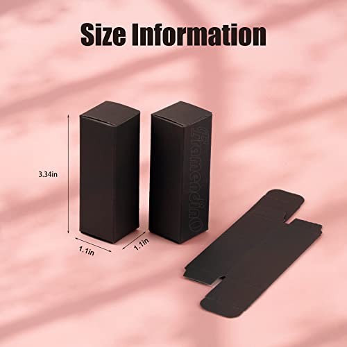 Framendino, 50 Pack Black Rectangle Lipstick Boxes Lip Gloss Bottle Reusable Balm Packaging Cases Essential Oil Wrapping Box for DIY Gift - color: Black
