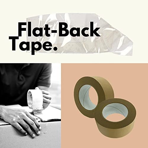 PSBM General Grade Flatback Carton Sealing Tape, 48 Rolls 5.9 Mil 2 Inch 60 Yards Per Roll, Kraft Paper Water Activated Tapes for Packaging, Shipping & Moving - size: 2 Inch x 60 Yards, style: 48 Rolls