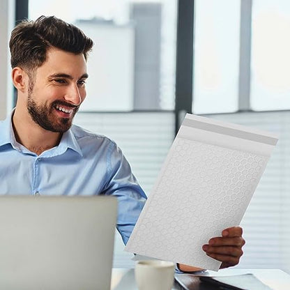 packbabol Bubble Mailers, 8.5x11 Inch Poly Padded Bubble Mailers Pack of 50 Bubble Envelopes Opaque Self Seal Adhesive Waterproof Bags for Shipping and Packaging (White) - color: white, size: 8.5x11-50Pc