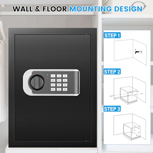 [16.54" Tall] Safe Box, 2.8 Cuft Home Safes With Fireproof Bag - size: 2.8 Cuft