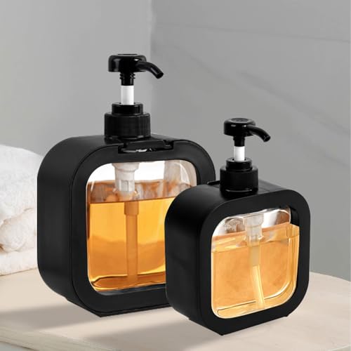 Soap Dispenser, Multifunctional, Bathroom & Kitchen, Liquid Dish Wash One-Hand Dispensing, Black, 17oz - color: Black, 17oz