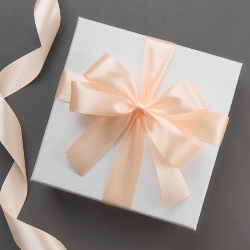 Peach Satin Ribbon 1 Inch x 100 Yards - color: Peach