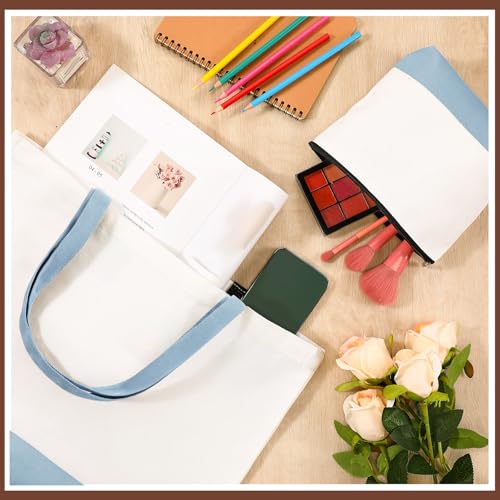 Sanwuta Blank Canvas Tote Bags Makeup Bags, Muted Hues Set, 40 Pcs - color: Muted Hues Set