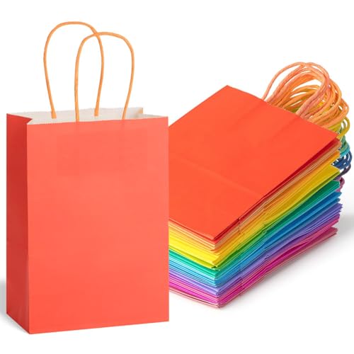 Mr. Pen- Paper Gift Bags with Handles, 32 Pack, 8.3" x 5.9" x 3.1" - color: Fun Spring