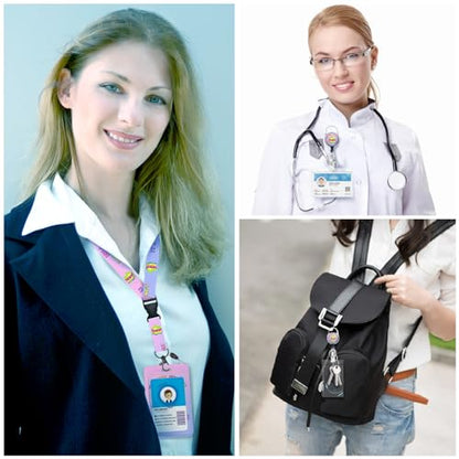 Gctriki Dumpster on Fire Purple Lanyards for ID Badges and Keys, Retractable Badge Reel Heavy Duty with Carabiner Clip, Funny I'm Fine ID Badge Holder with Lanyard, Teacher Nurse Women Office Gifts - color: Dumpster Colorful