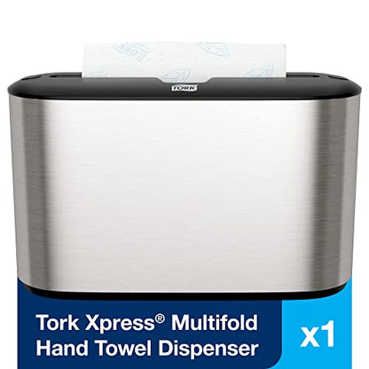 Tork Xpress Stainless Steel Paper Towel Dispenser, Compact Design, 302030 - color: Stainless Steel