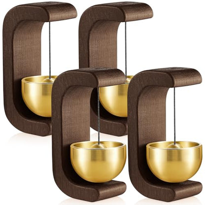 Zonon 4 Pcs Magnetic Wooden Doorbell Chime, Black Walnut - color: Black Walnut