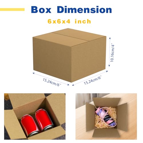 30 Pack 6x6x4 inches Small Shipping Boxes Brown Corrugated Cardboard Boxes for Packing, Mailing, Moving, Business - size: 6x6x4 inch