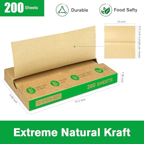 EcoDispose Precut POP UP Deli Paper Sheet, 200 Pack, 10" x 10.5", Kraft - color: Kraft, size: 10“x10.5”