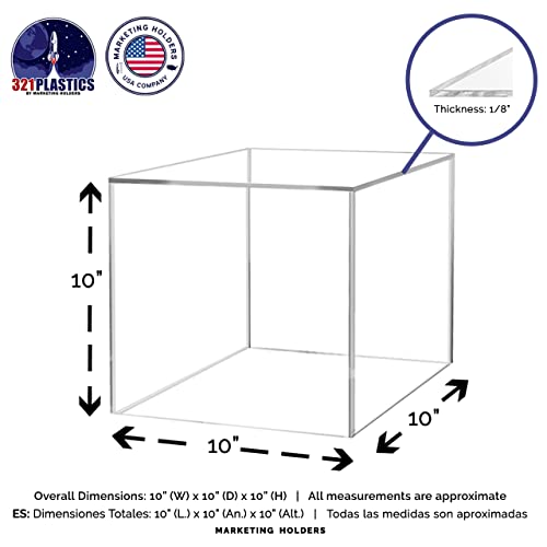 Clear 10" 5-Sided Cube