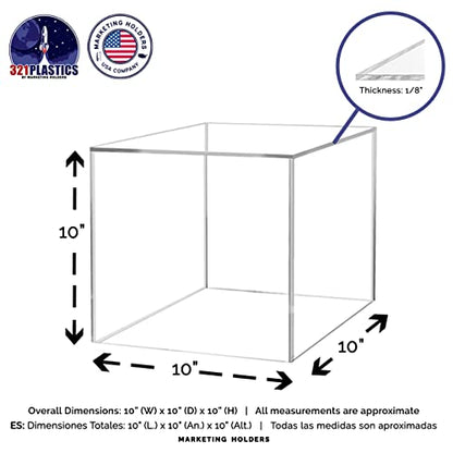 Clear 10" 5-Sided Cube